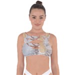Boho Background Leaves Botanical Bandaged Up Bikini Top