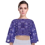 Couch material photo manipulation collage pattern Tie Back Butterfly Sleeve Chiffon Top