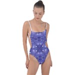 Couch material photo manipulation collage pattern Tie Strap One Piece Swimsuit