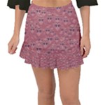 Sweet Emoji Canvas Print Pattern Fishtail Mini Chiffon Skirt