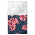 5902244 Pink Blue Illustrated Pattern Flowers Square Pillow Duvet Cover (Single Size)