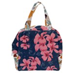 5902244 Pink Blue Illustrated Pattern Flowers Square Pillow Boxy Hand Bag