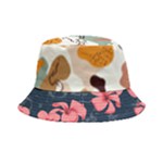 5902244 Pink Blue Illustrated Pattern Flowers Square Pillow Bucket Hat