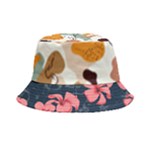 5902244 Pink Blue Illustrated Pattern Flowers Square Pillow Inside Out Bucket Hat