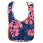 5902244 Pink Blue Illustrated Pattern Flowers Square Pillow Baby Bib