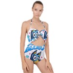 super bluey Scallop Top Cut Out Swimsuit