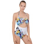 bluey Scallop Top Cut Out Swimsuit
