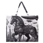 Steampunk Horse  Zipper Large Tote Bag
