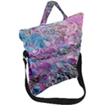 Pink Swirls Flow Fold Over Handle Tote Bag