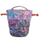 Pink Swirls Flow Drawstring Bucket Bag