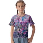 Pink Swirls Flow Kids  Cuff Sleeve Scrunch Bottom T-Shirt