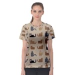 Cat Pattern Texture Animal Women s Sport Mesh T-Shirt