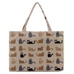 Cat Pattern Texture Animal Zipper Medium Tote Bag