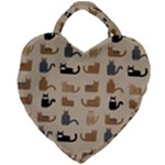 Cat Pattern Texture Animal Giant Heart Shaped Tote