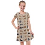 Cat Pattern Texture Animal Kids  Cross Web Dress