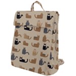 Cat Pattern Texture Animal Flap Top Backpack