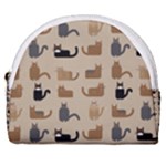 Cat Pattern Texture Animal Horseshoe Style Canvas Pouch