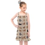 Cat Pattern Texture Animal Kids  Overall Dress