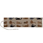 Cat Pattern Texture Animal Roll Up Canvas Pencil Holder (L)