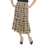 Cat Pattern Texture Animal Midi Mermaid Skirt