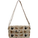 Cat Pattern Texture Animal Removable Strap Clutch Bag