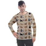 Cat Pattern Texture Animal Men s Pique Long Sleeve T-Shirt