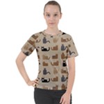 Cat Pattern Texture Animal Women s Sport Raglan T-Shirt