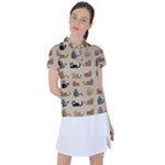 Cat Pattern Texture Animal Women s Polo T-Shirt