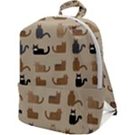 Cat Pattern Texture Animal Zip Up Backpack
