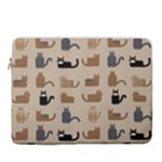 Cat Pattern Texture Animal 15  Vertical Laptop Sleeve Case With Pocket