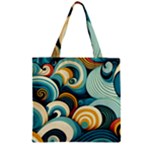 Wave Waves Ocean Sea Abstract Whimsical Zipper Grocery Tote Bag
