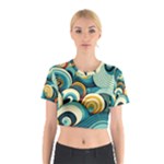 Wave Waves Ocean Sea Abstract Whimsical Cotton Crop Top