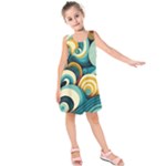 Wave Waves Ocean Sea Abstract Whimsical Kids  Sleeveless Dress