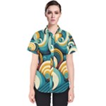 Wave Waves Ocean Sea Abstract Whimsical Women s Short Sleeve Shirt