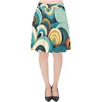 Wave Waves Ocean Sea Abstract Whimsical Velvet High Waist Skirt