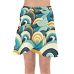 Wave Waves Ocean Sea Abstract Whimsical Wrap Front Skirt