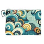 Wave Waves Ocean Sea Abstract Whimsical Canvas Cosmetic Bag (XL)