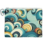 Wave Waves Ocean Sea Abstract Whimsical Canvas Cosmetic Bag (XXL)