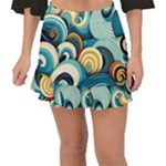 Wave Waves Ocean Sea Abstract Whimsical Fishtail Mini Chiffon Skirt