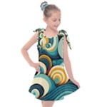 Wave Waves Ocean Sea Abstract Whimsical Kids  Tie Up Tunic Dress