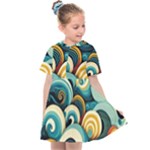 Wave Waves Ocean Sea Abstract Whimsical Kids  Sailor Dress