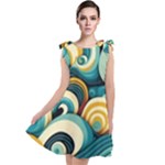 Wave Waves Ocean Sea Abstract Whimsical Tie Up Tunic Dress