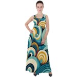 Wave Waves Ocean Sea Abstract Whimsical Empire Waist Velour Maxi Dress