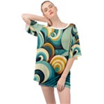 Wave Waves Ocean Sea Abstract Whimsical Oversized Chiffon Top