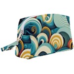 Wave Waves Ocean Sea Abstract Whimsical Wristlet Pouch Bag (Large)