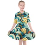 Wave Waves Ocean Sea Abstract Whimsical Kids  All Frills Chiffon Dress