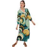 Wave Waves Ocean Sea Abstract Whimsical Grecian Style  Maxi Dress