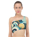 Wave Waves Ocean Sea Abstract Whimsical Spliced Up Bikini Top 