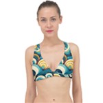 Wave Waves Ocean Sea Abstract Whimsical Classic Banded Bikini Top