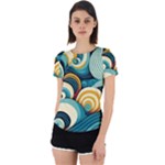 Wave Waves Ocean Sea Abstract Whimsical Back Cut Out Sport T-Shirt